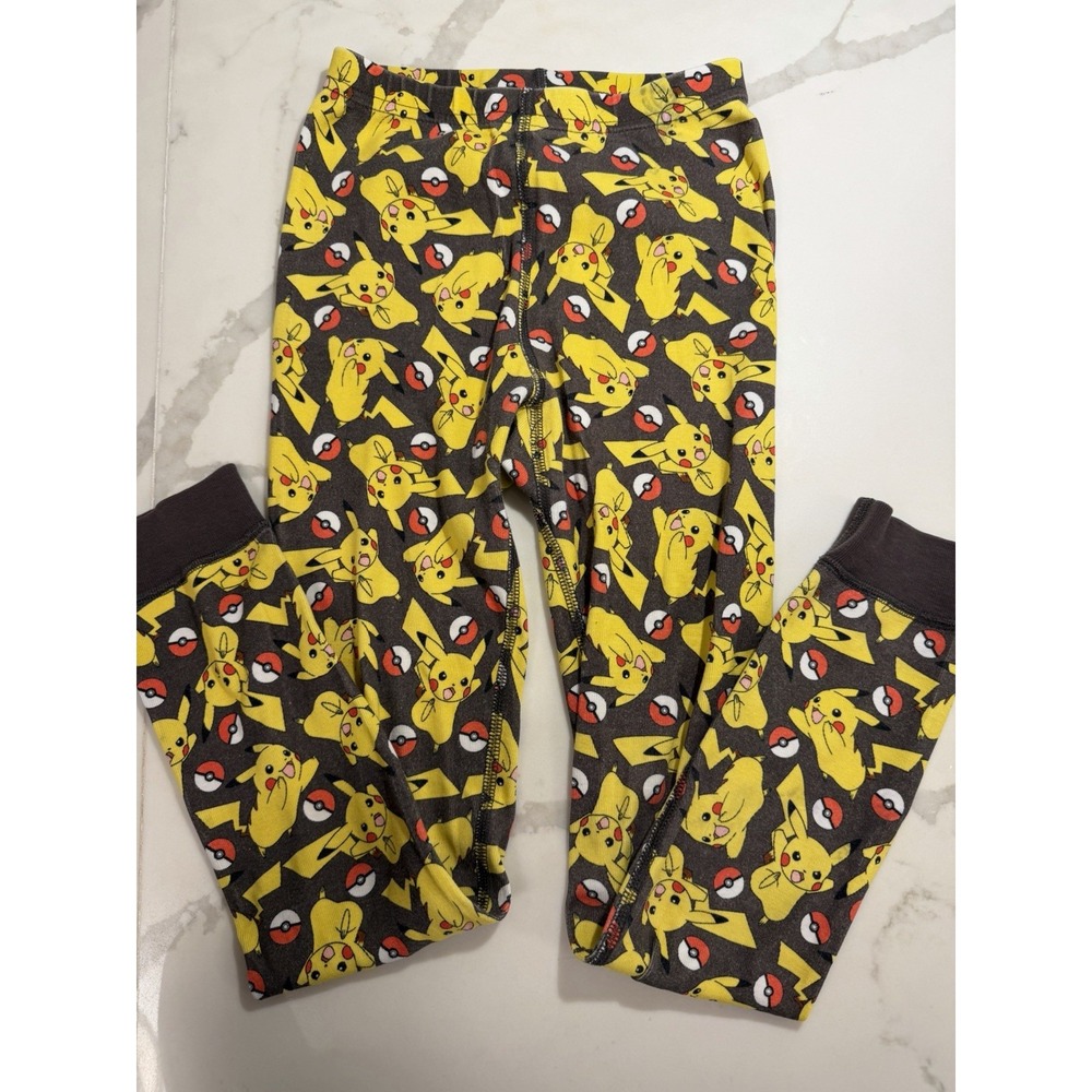 Hanna Andersson Sz 8 Kids Pokémon Pikachu Holiday Long John Pajama Pants